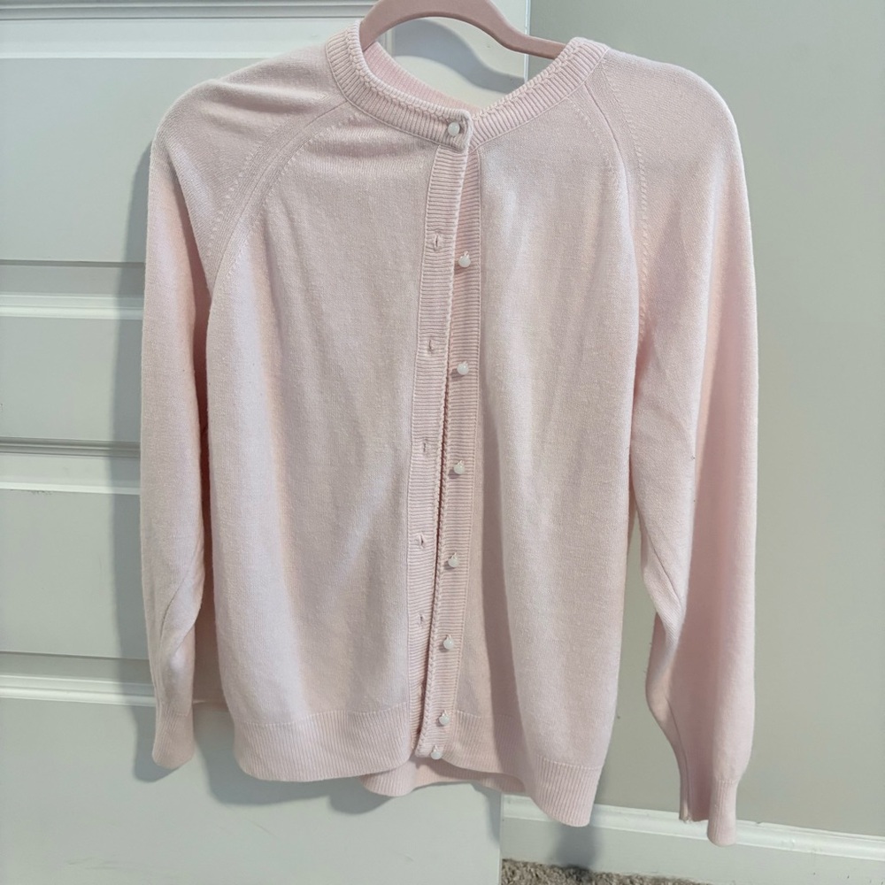 Classic Pink Button-Front Women’s Sweater